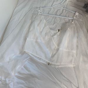 White blouse crop top